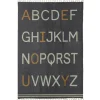AFKliving Tapis Alphabet rectangulaire gris (100 x 140 cm)