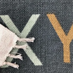 AFKliving Tapis Alphabet rectangulaire gris (100 x 140 cm)