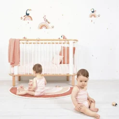 Lilipinso Tapis coton Paradisio arc en ciel orange et rose (120 x 70 cm)