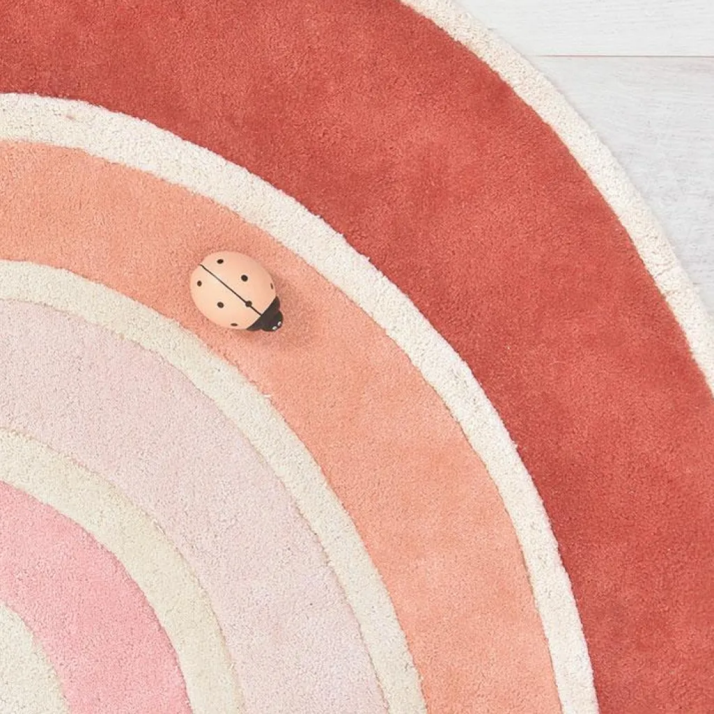 Lilipinso Tapis coton Paradisio arc en ciel orange et rose (120 x 70 cm)