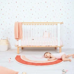 Lilipinso Tapis coton Paradisio arc en ciel orange et rose (120 x 70 cm)