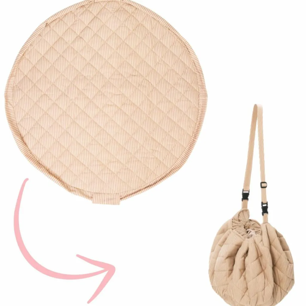 Discount Tapis de jeu 2 en 1 Noomad Organic Soft Stripes Brown Tapis De Jeu