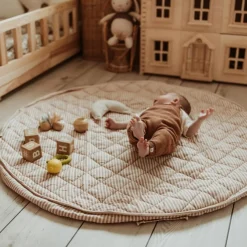 Discount Tapis de jeu 2 en 1 Noomad Organic Soft Stripes Brown Tapis De Jeu