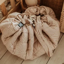 Discount Tapis de jeu 2 en 1 Noomad Organic Soft Stripes Brown Tapis De Jeu