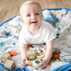 Play&Go Tapis de jeu 2 en 1 Noomad Organic Soft Puce et Pilou Moulin Roty