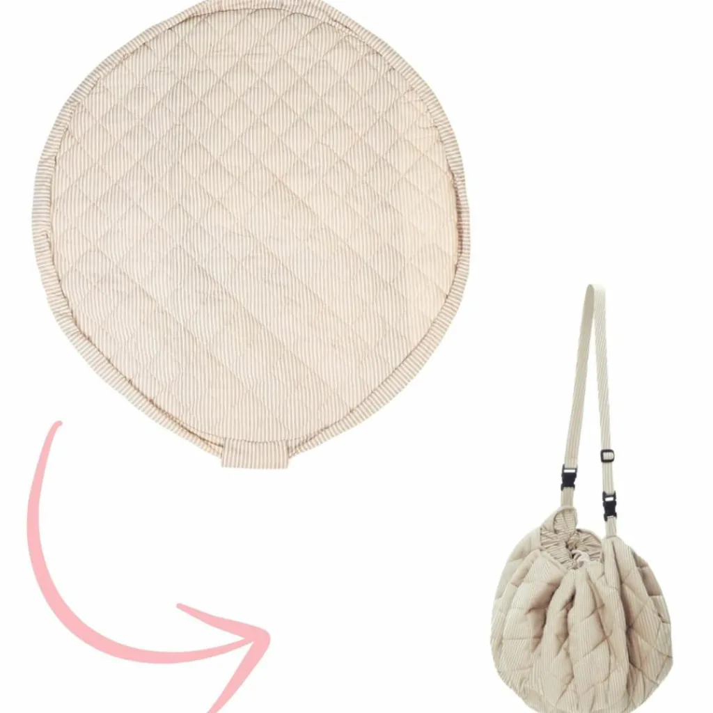 Clearance Tapis de jeu 2 en 1 Noomad Organic Soft Stripes Blue Tapis De Jeu