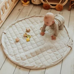 Clearance Tapis de jeu 2 en 1 Noomad Organic Soft Stripes Blue Tapis De Jeu