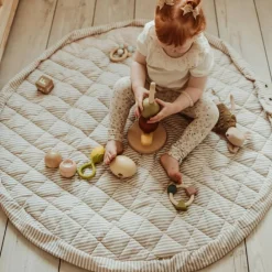 Clearance Tapis de jeu 2 en 1 Noomad Organic Soft Stripes Blue Tapis De Jeu