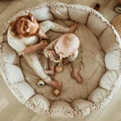 Play&Go Tapis de jeu 3 en 1 Organic Coco Stripes Blue