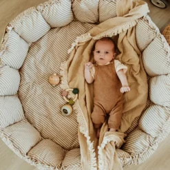 Play&Go Tapis de jeu 3 en 1 Organic Coco Stripes Blue