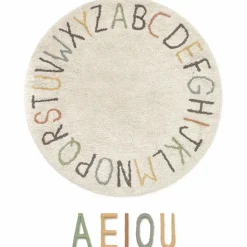 Lorena Canals Tapis de jeu lavable ABC couleur et lettres
