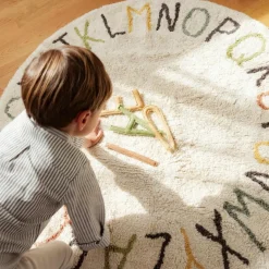 Lorena Canals Tapis de jeu lavable ABC couleur et lettres