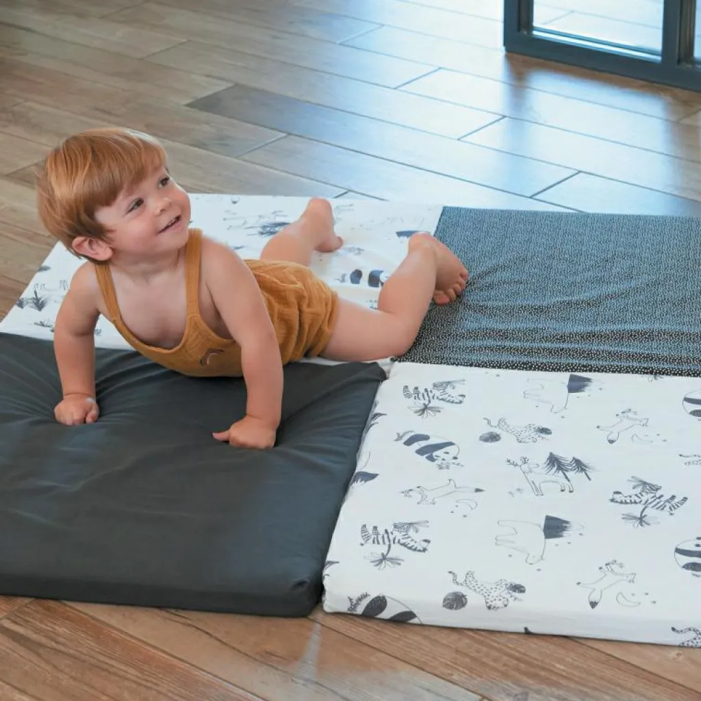 Candide Tapis de jeu pliable 3 en 1 Black & white experience