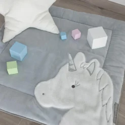 Hot Tapis de jeu Tapidou Ma jolie licorne argent (100 x 100 cm) Tapis De Jeu