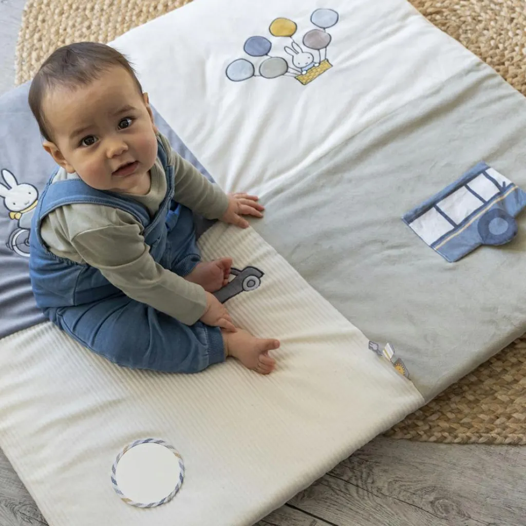 Pioupiou et Merveilles Tapis de parc Miffy fluffy bleu (80 x 100 cm)