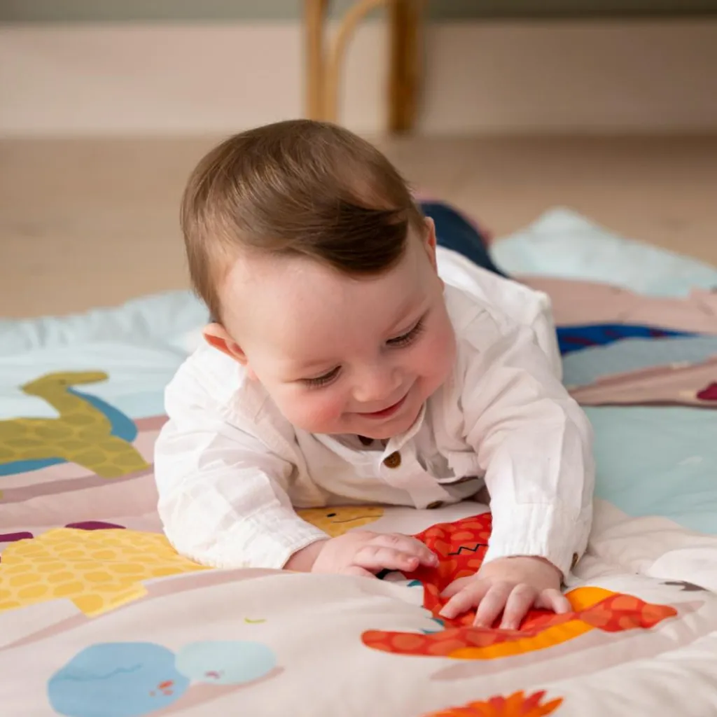 Little Big Friends Tapis de parc réversible Les Amis Dinos