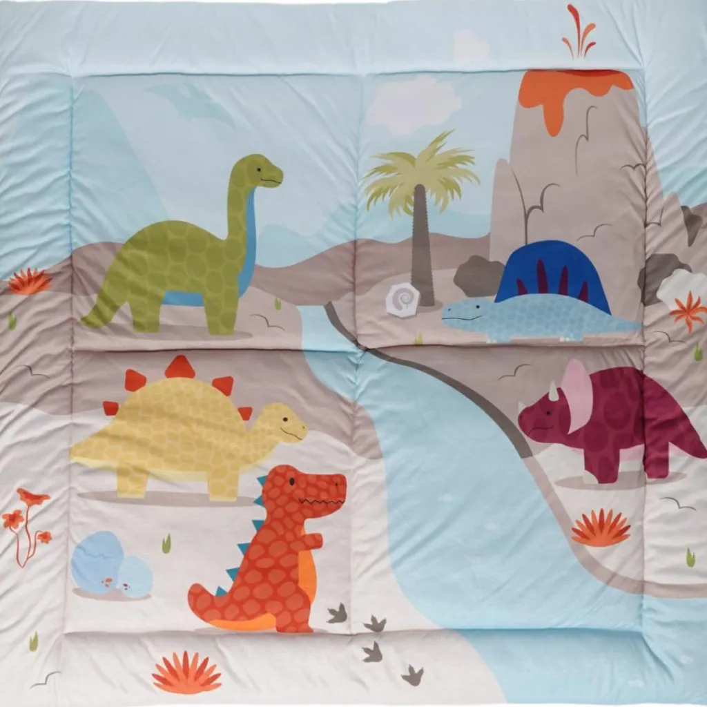 Little Big Friends Tapis de parc réversible Les Amis Dinos