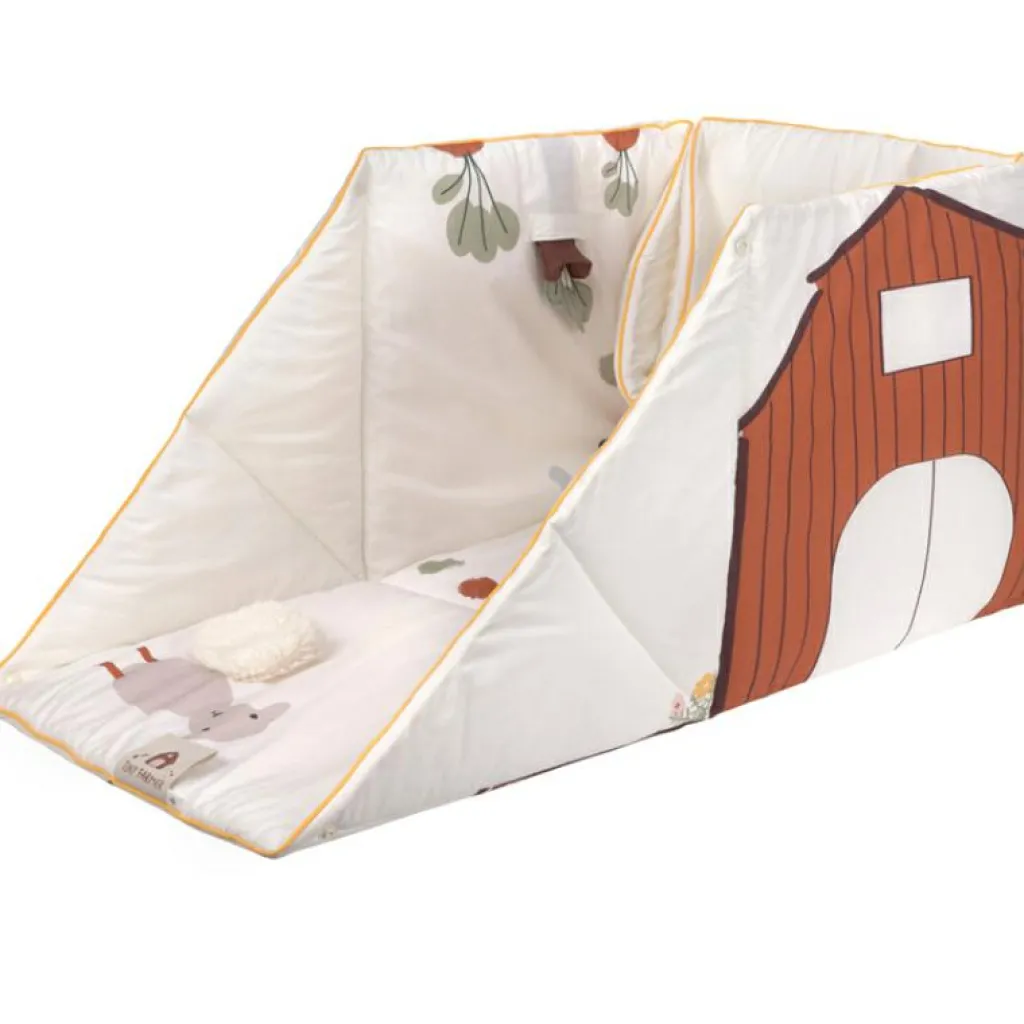 Lässig Tapis d´éveil 2 en 1 en coton bio Tiny Farmer (120 x 120 cm)