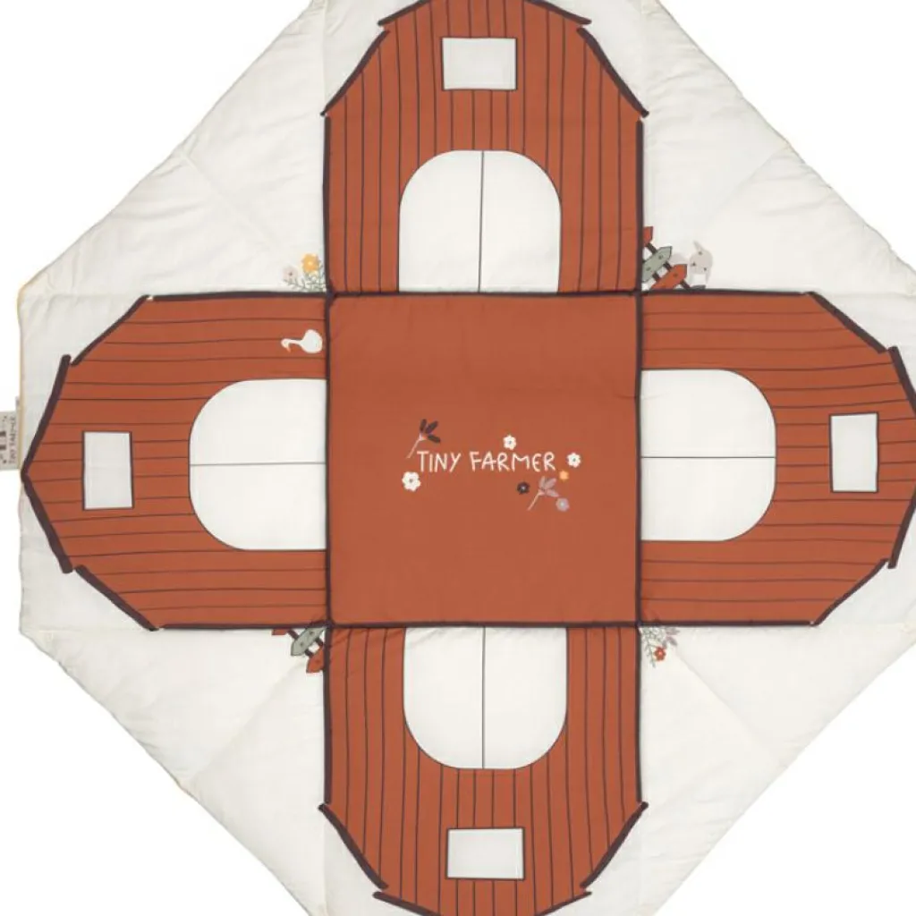 Lässig Tapis d´éveil 2 en 1 en coton bio Tiny Farmer (120 x 120 cm)