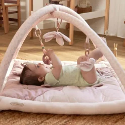 Combelle Tapis d'éveil ouatiné soft boa avec arche de jeux rose