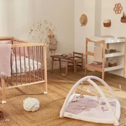 Combelle Tapis d'éveil ouatiné soft boa avec arche de jeux rose