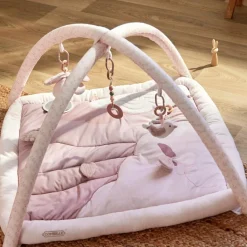 Combelle Tapis d'éveil ouatiné soft boa avec arche de jeux rose