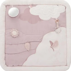 Combelle Tapis d'éveil ouatiné soft boa avec arche de jeux rose