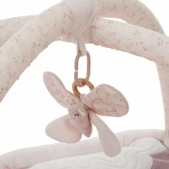 Combelle Tapis d'éveil ouatiné soft boa avec arche de jeux rose