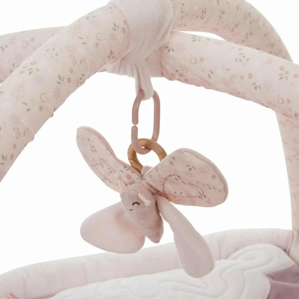 Combelle Tapis d'éveil ouatiné soft boa avec arche de jeux rose