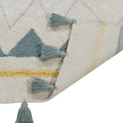 Hot Tapis lavable azteca naturel vintage bleu (140 x 200 cm) Tapis