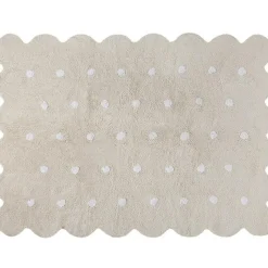 Lorena Canals Tapis lavable biscuit beige à pois (120 x 160 cm)
