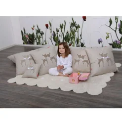 Lorena Canals Tapis lavable biscuit beige à pois (120 x 160 cm)