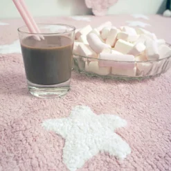 Lorena Canals Tapis lavable Etoiles rose (120 x 160 cm)