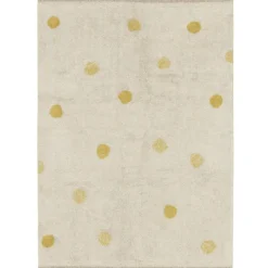 Lorena Canals Tapis lavable Hippy Dots natural miel (120 x 160 cm)