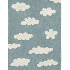 Lorena Canals Tapis lavable nuages vintage bleu (120 x 160 cm)