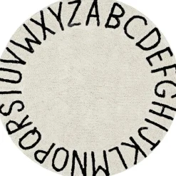 Lorena Canals Tapis lavable rond abc naturel noir (diamètre 150 cm)