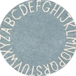 Lorena Canals Tapis lavable rond ABC vintage bleu (150 cm)