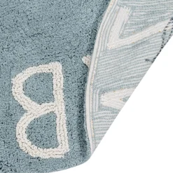 Lorena Canals Tapis lavable rond ABC vintage bleu (150 cm)