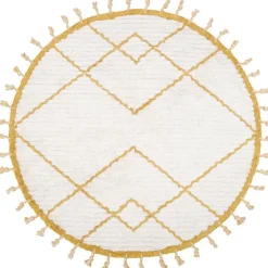 Best Tapis lavable rond Côme écru et mangue (120 cm) Tapis