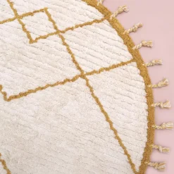 Best Tapis lavable rond Côme écru et mangue (120 cm) Tapis