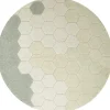 Lorena Canals Tapis lavable rond Honeycomb Blue Sage (140 cm)