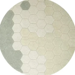 Lorena Canals Tapis lavable rond Honeycomb Blue Sage (140 cm)