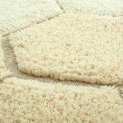 Lorena Canals Tapis lavable rond Honeycomb Golden (140 cm)