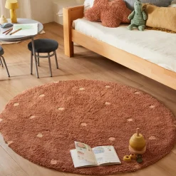 Hot Tapis lavable Round Dot Chestnut (140 cm) Tapis