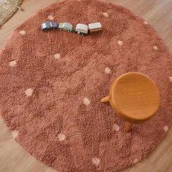 Hot Tapis lavable Round Dot Chestnut (140 cm) Tapis