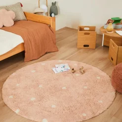 Lorena Canals Tapis lavable Round Dot Rose (140 cm)
