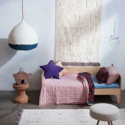 Lorena Canals Tapis lavable RugCycled® ABC en coton naturel (90 x 130 cm)