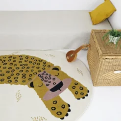Nattiot Tapis ovale léopard Kleo miel (120 x 170 cm)