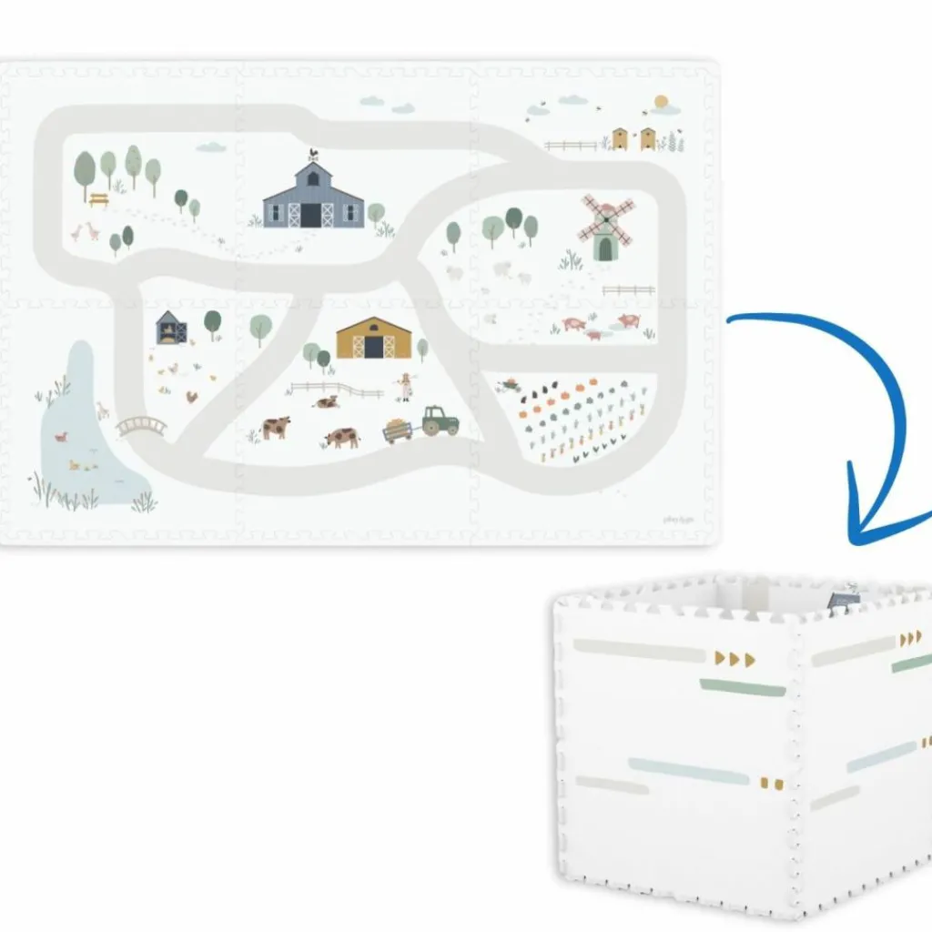 Best Tapis puzzle 3 en 1 Tiloo Farm (120 x 180 cm) Tapis De Jeu