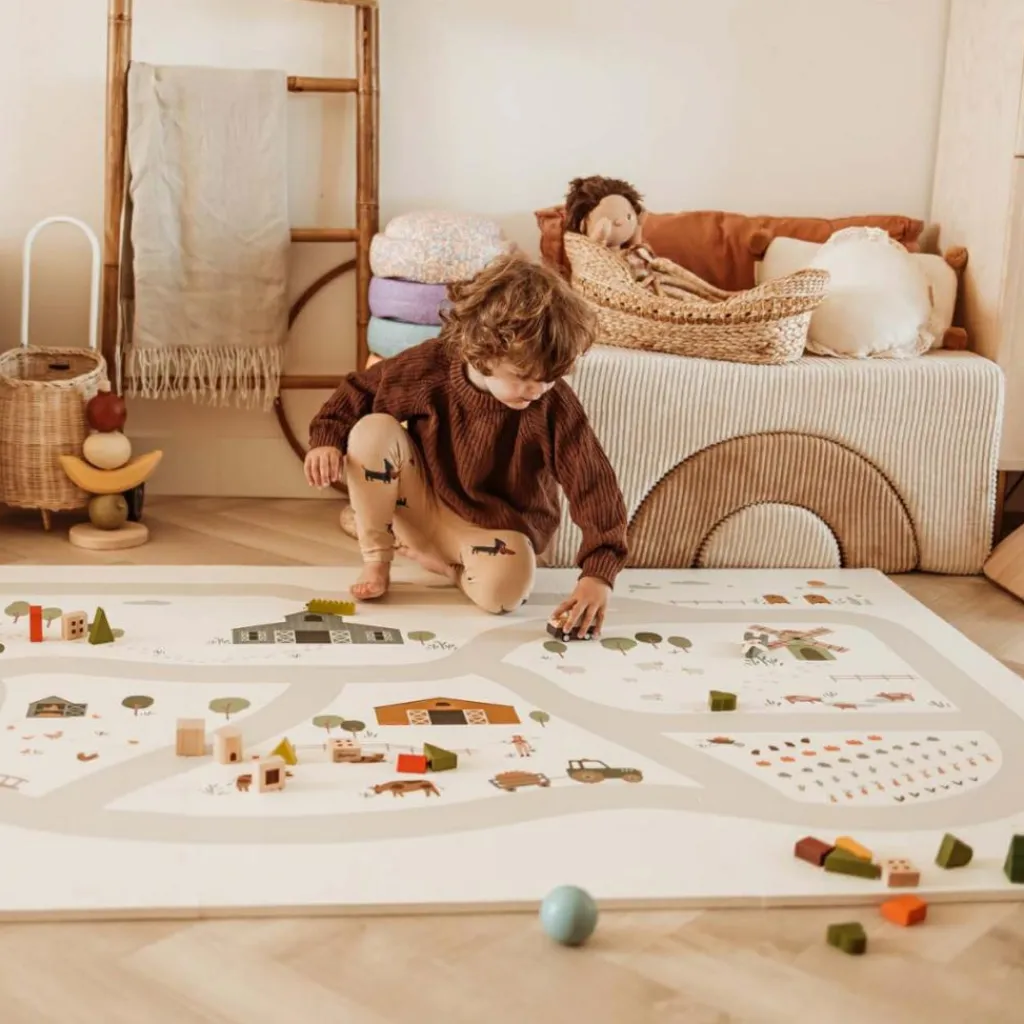 Best Tapis puzzle 3 en 1 Tiloo Farm (120 x 180 cm) Tapis De Jeu